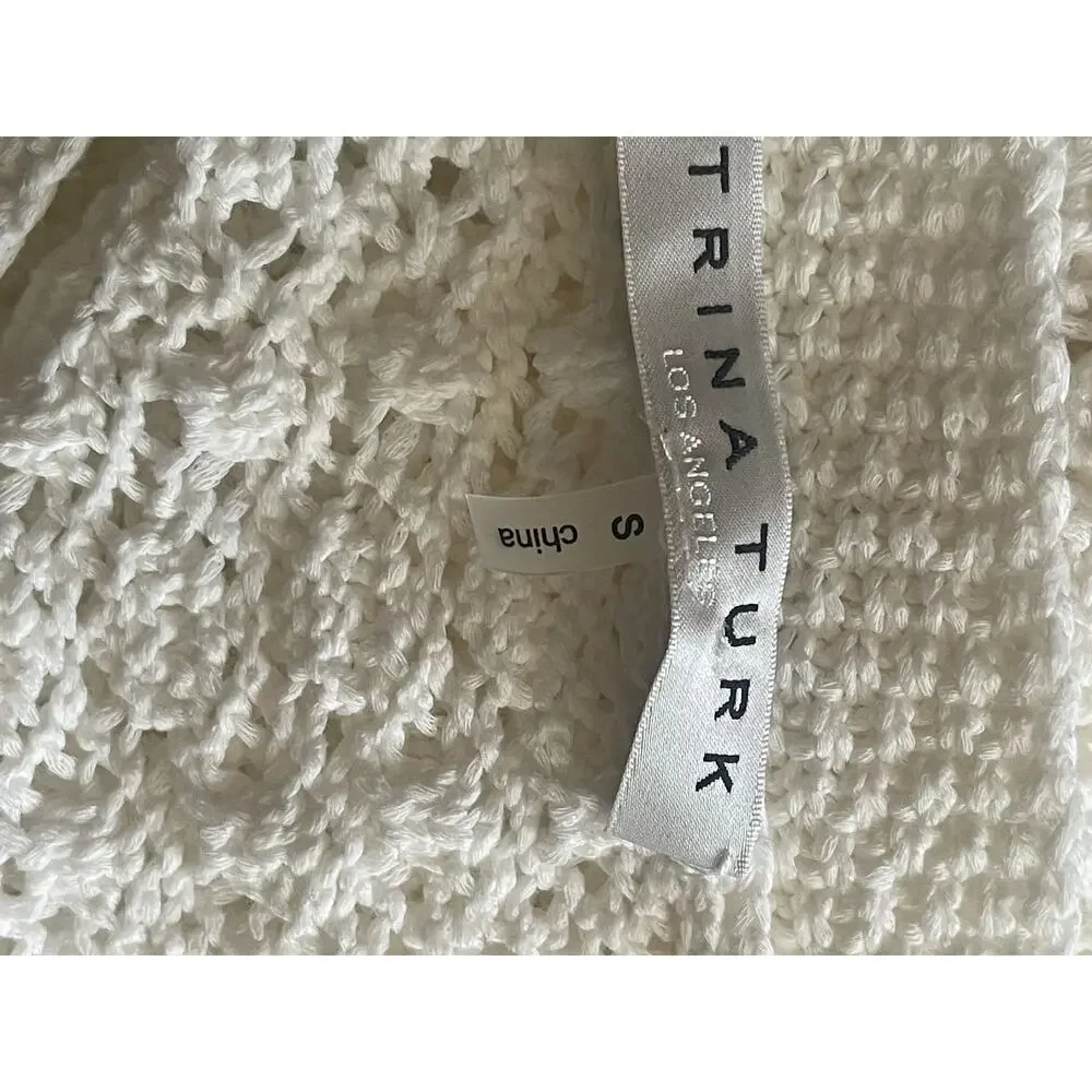Trina‎ Turk Crochet Long Cardigan